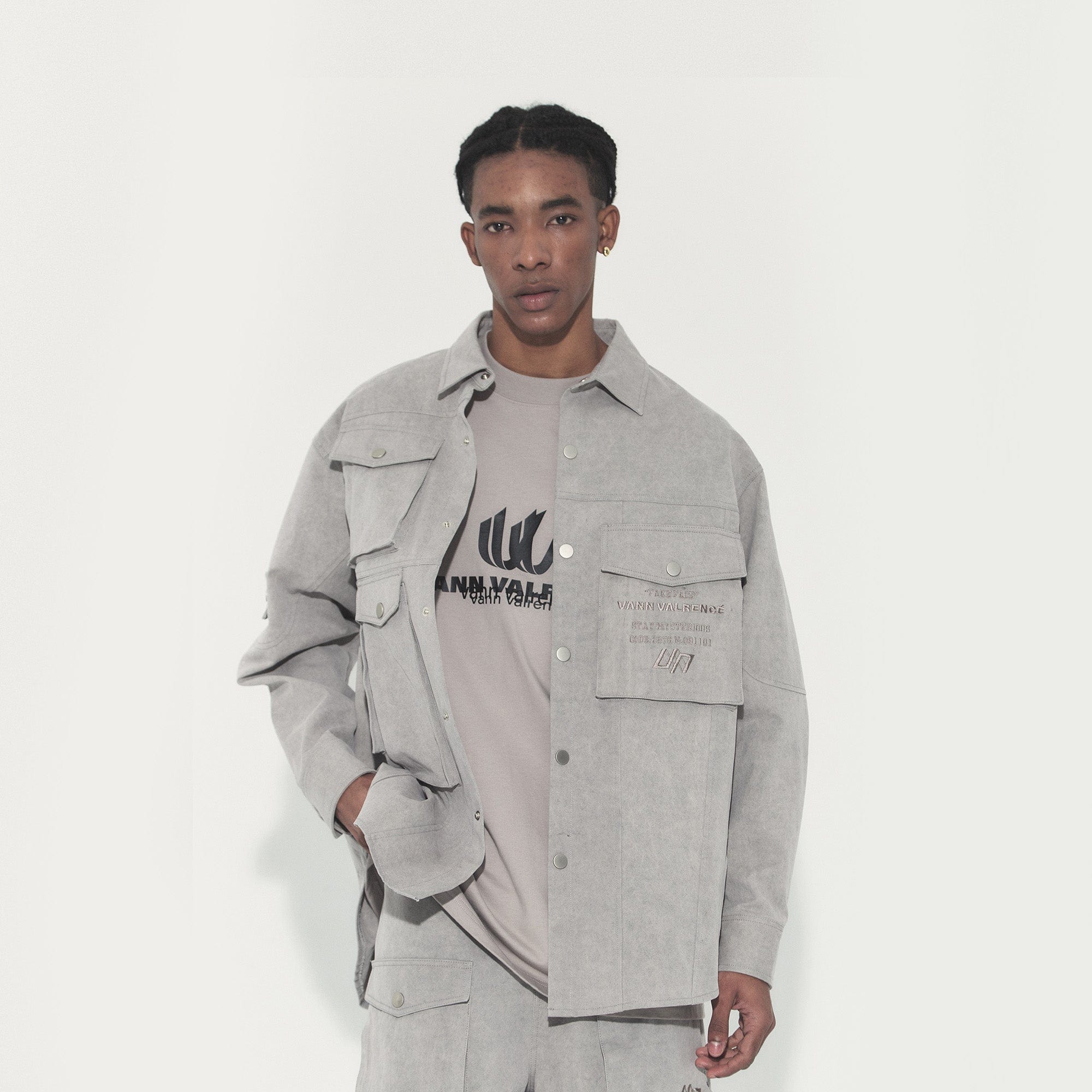 VANN VALRENCE Utility Washed Multi-Pocket Shirt Jacket-Jacket-S-Free Shipping Leatheretro