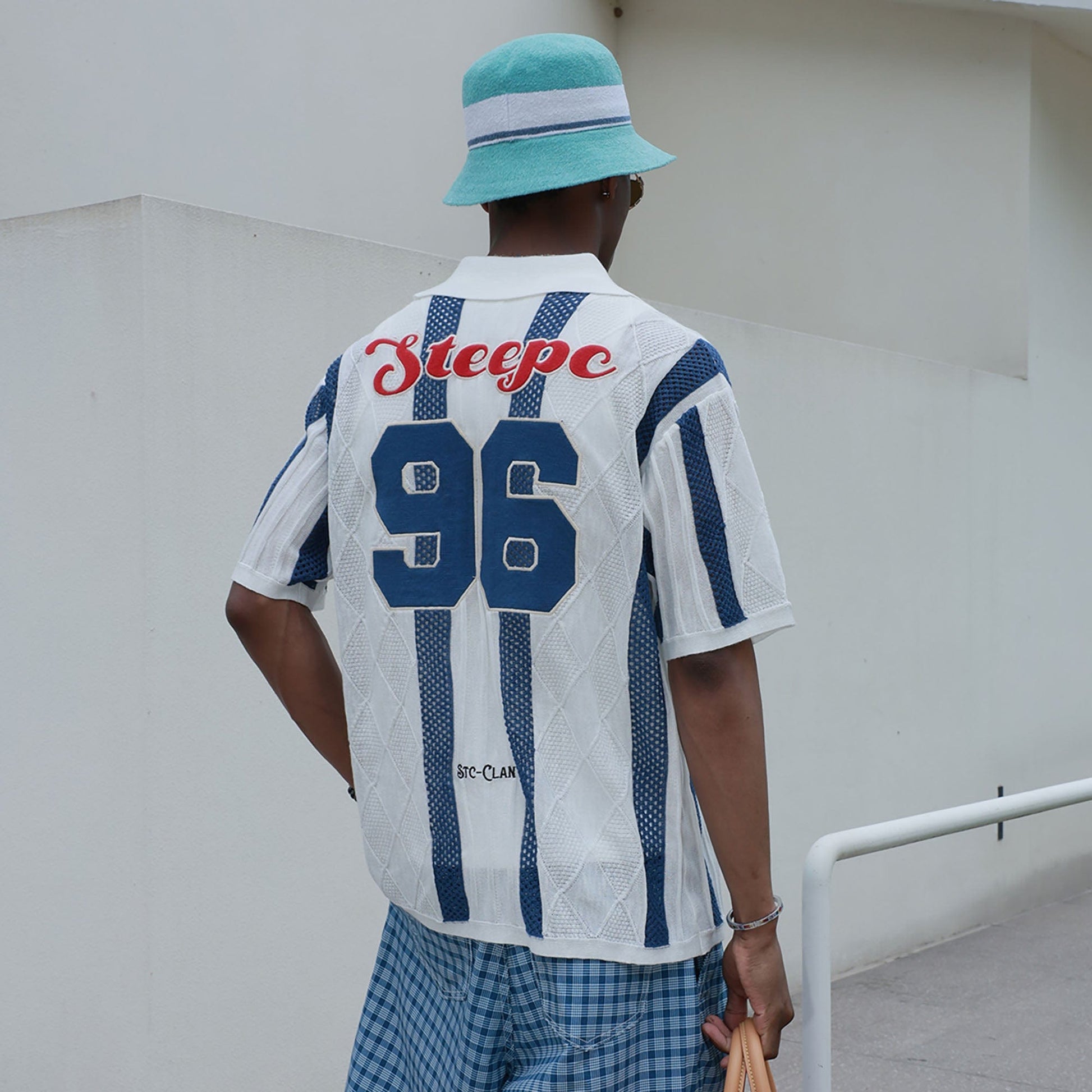 STEEPC No.96 Patchwork Striped Knit Half Shirt-Half shirt-S-Free Shipping Leatheretro