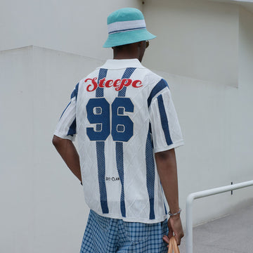STEEPC No.96 Patchwork Striped Knit Half Shirt-Half shirt-S-Free Shipping Leatheretro