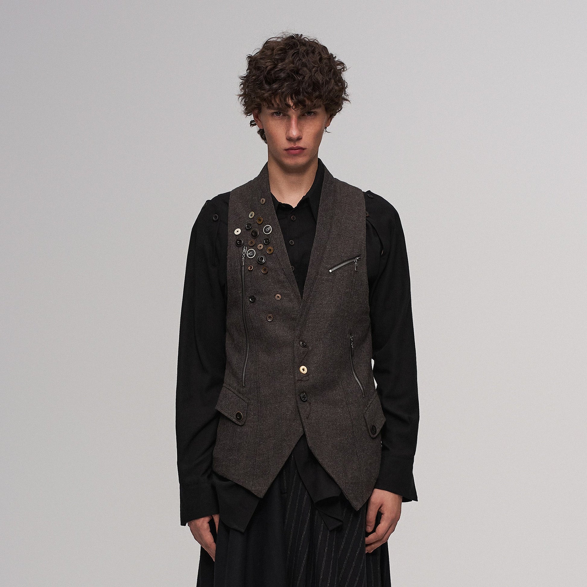 ILNya Nieternite Nifutur Retro Button Embellished Back-Harness Vest-Vest-S (0)(Preorder)-Free Shipping Leatheretro