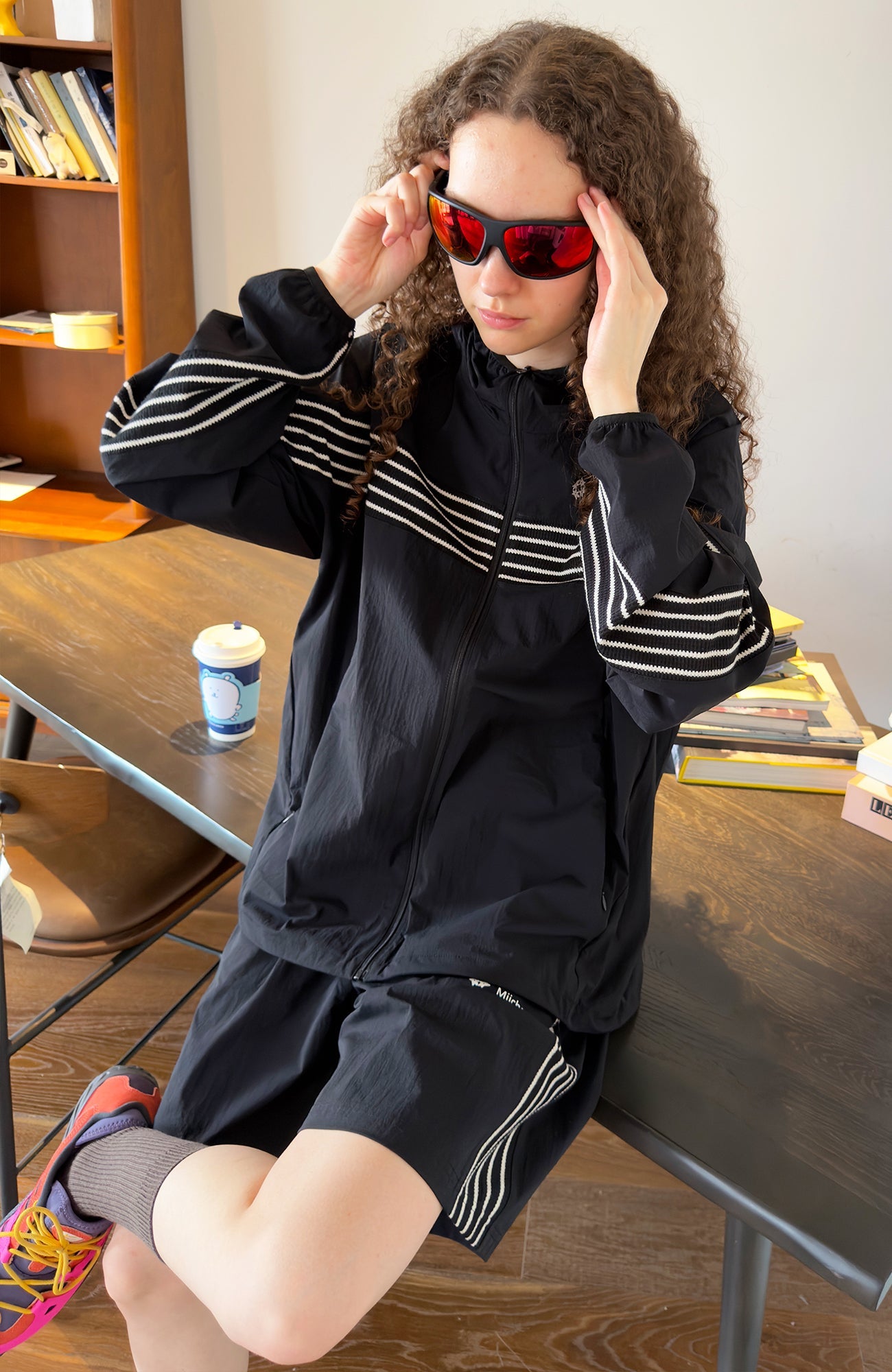 MIICHOUS Contrast-Stripe Quick-Dry Set-Jacket-S (Preorder)-Top-Free Shipping Leatheretro
