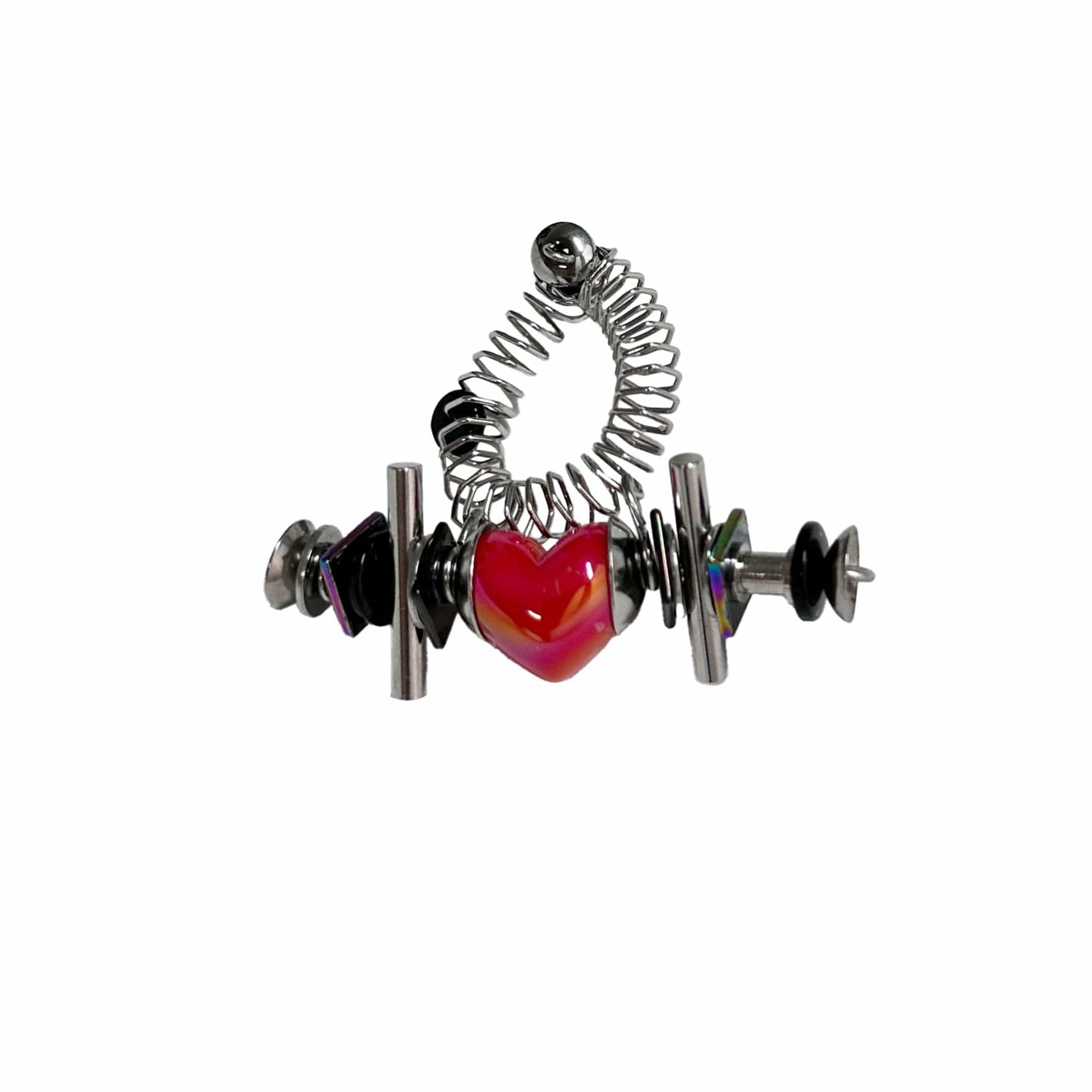 ILLUSORY Time Machine Neon Heart Spiral Coil Ring-Ring-Pink-Free Shipping Leatheretro