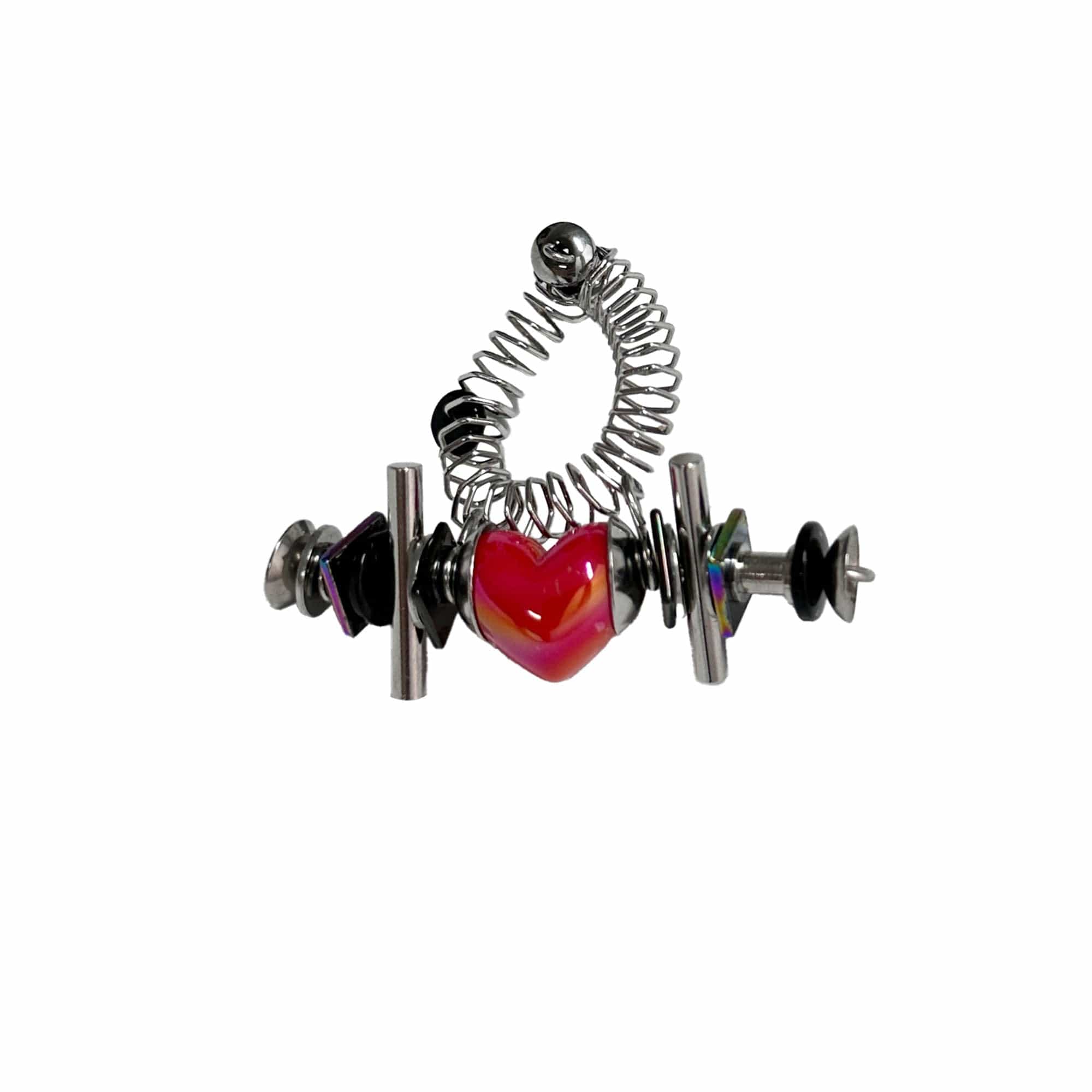 ILLUSORY Time Machine Neon Heart Spiral Coil Ring-Ring-Pink-Free Shipping Leatheretro