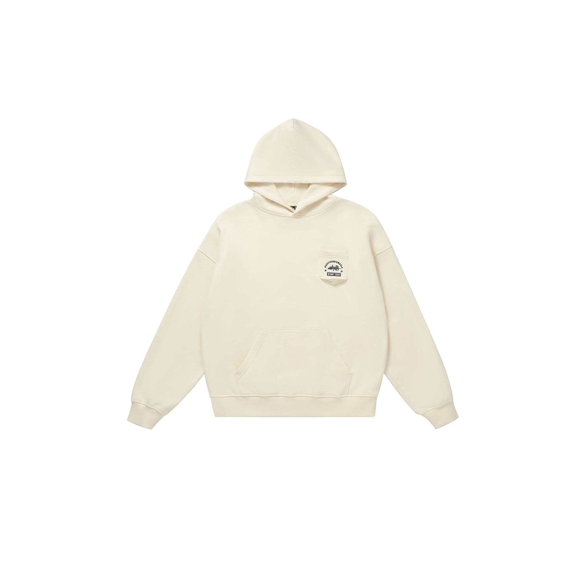MAKEMORE Faux-Layer Embroidered Pocket Hoodie-Hoodie-S-Beige-Free Shipping Leatheretro
