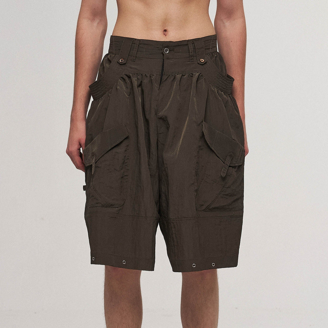 ILNya Nieternite Nifutur Multi-Pocket Crinkled Oversized Shorts-Shorts-S(0)-Free Shipping Leatheretro