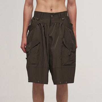 ILNya Nieternite Nifutur Multi-Pocket Crinkled Oversized Shorts-Shorts-S(0)-Free Shipping Leatheretro