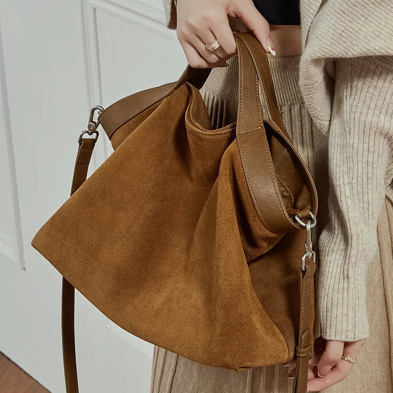 Lage Capacity Female Shoulder Crossbody Bag - Cowhide Commuting Handbags-Shoulder Bag-Black-Free Shipping Leatheretro