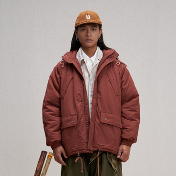 UNLIMITED MOTE Patchwork-Elbow Padded Utility Parka