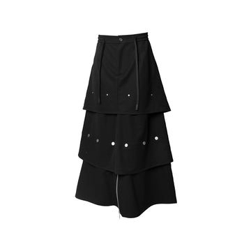 RELABEL Layered Detachable Snap-Fastener Long Skirt-Pants-XS-S-Free Shipping Leatheretro