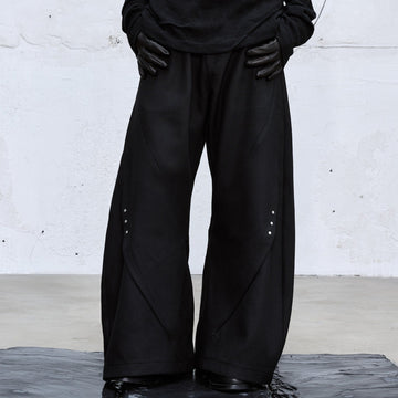 CATSSTAC Curved Draped Wide-Leg Trousers-Pants-M-Free Shipping Leatheretro