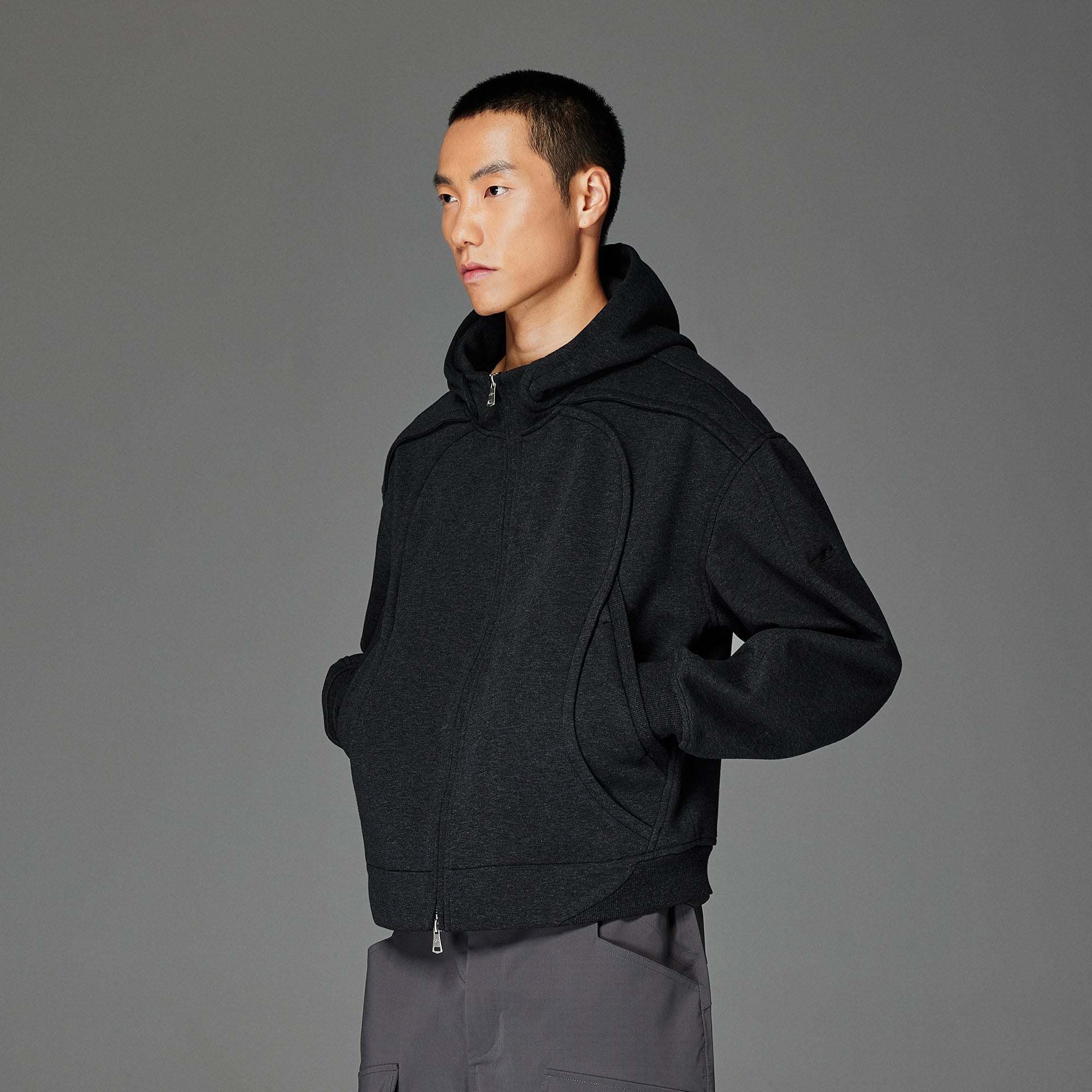 CATSSTAC Curved Panel Double-Zip Hoodie-Jacket-M-Free Shipping Leatheretro