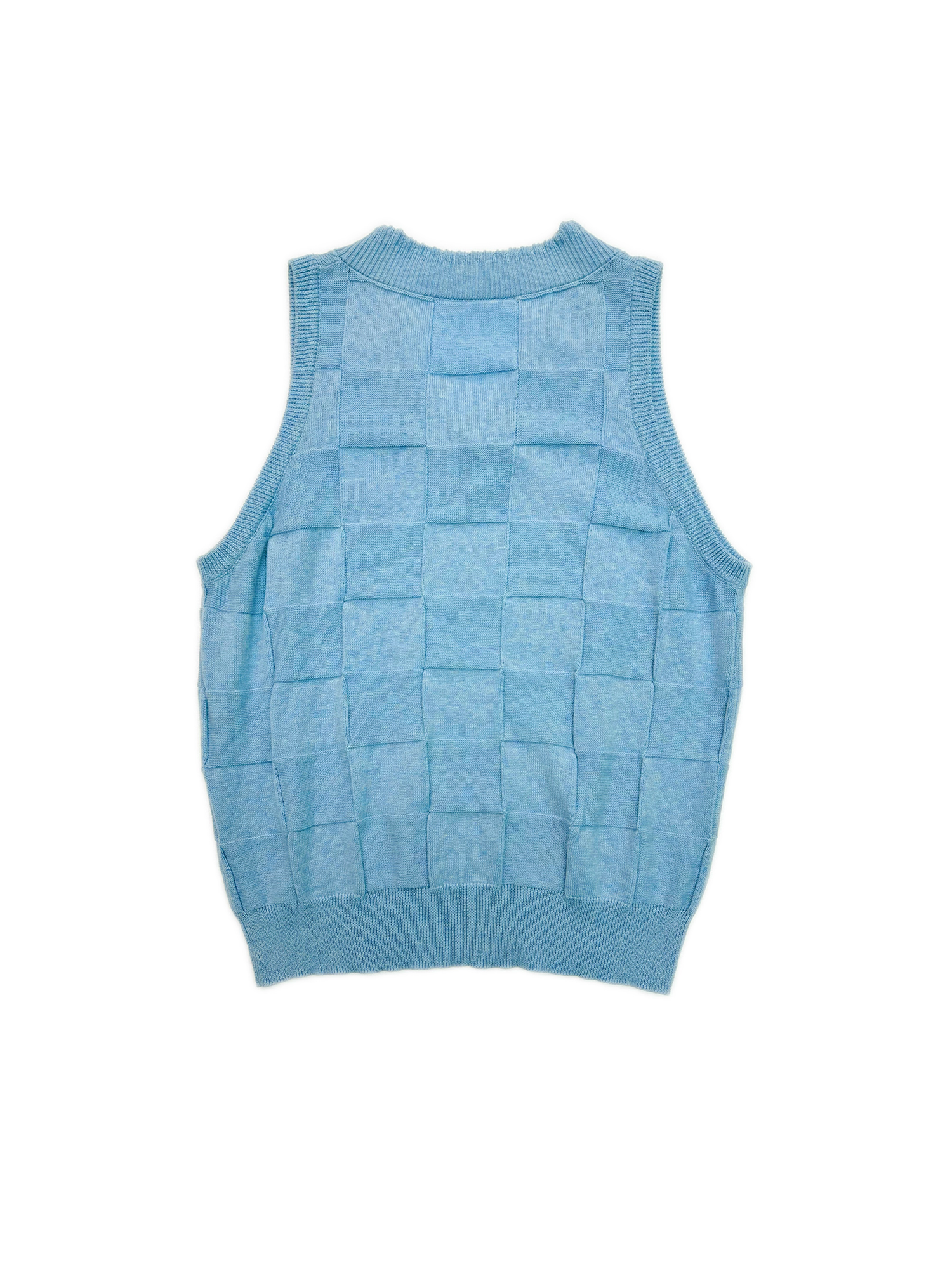 KADAKADA Checkerboard V-Neck Knitted Vest-Vest-M (Preorder)-Free Shipping Leatheretro
