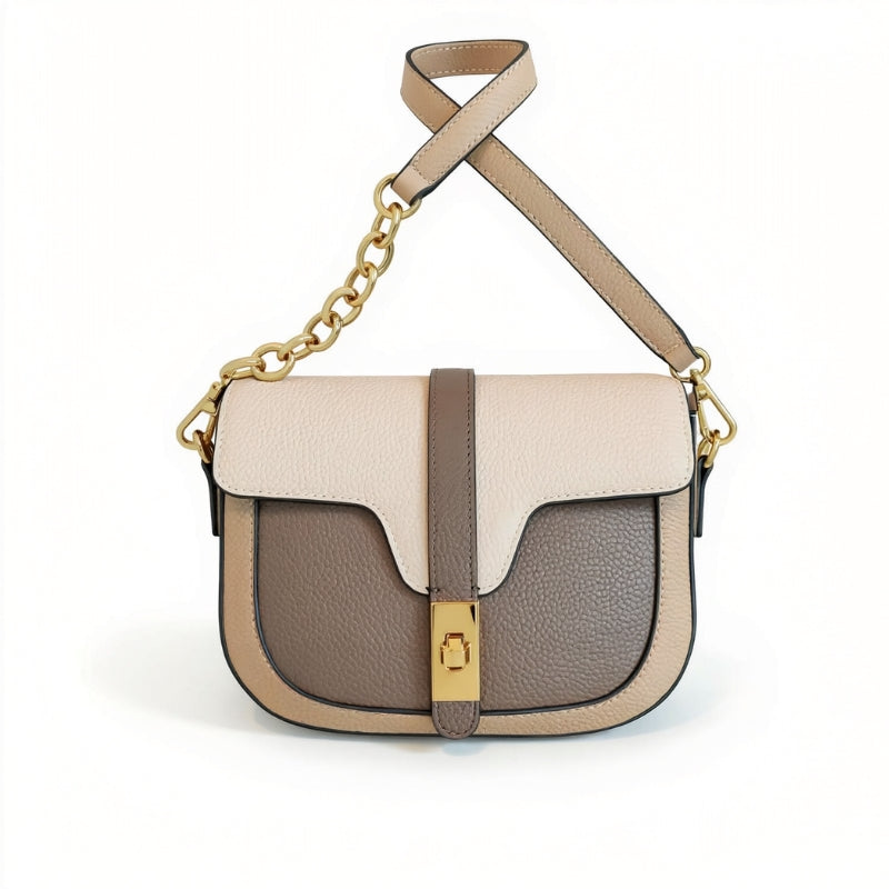 Women Luxury First Layer Saddle Bag - Compact Shoulder Crossbody Bags-Crossbody Bag-Coffee Beige-Free Shipping Leatheretro