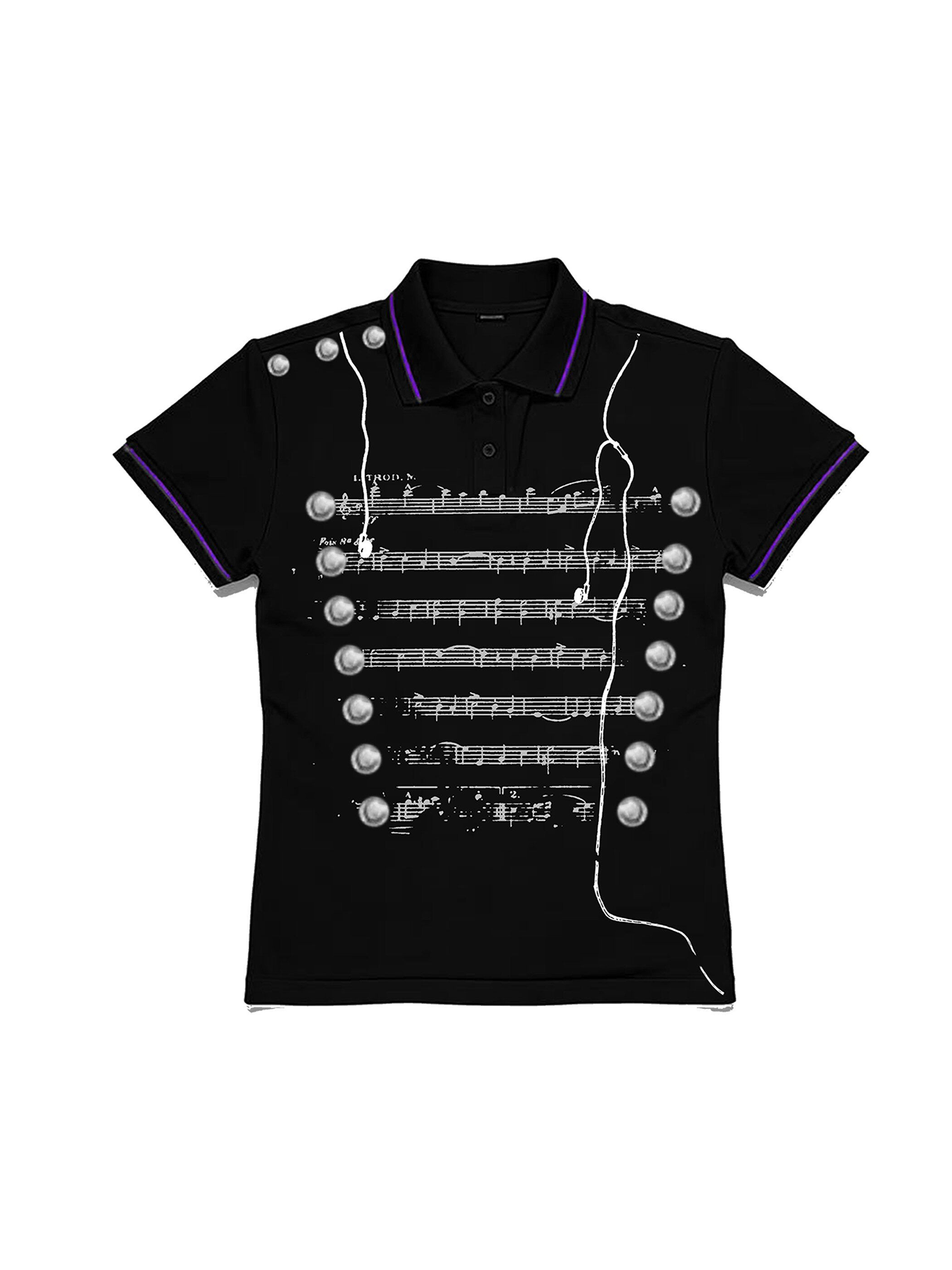 PAIKI Napoleon Score Headphone Slim Polo Shirt-T Shirt-S (Preorder)-Free Shipping Leatheretro