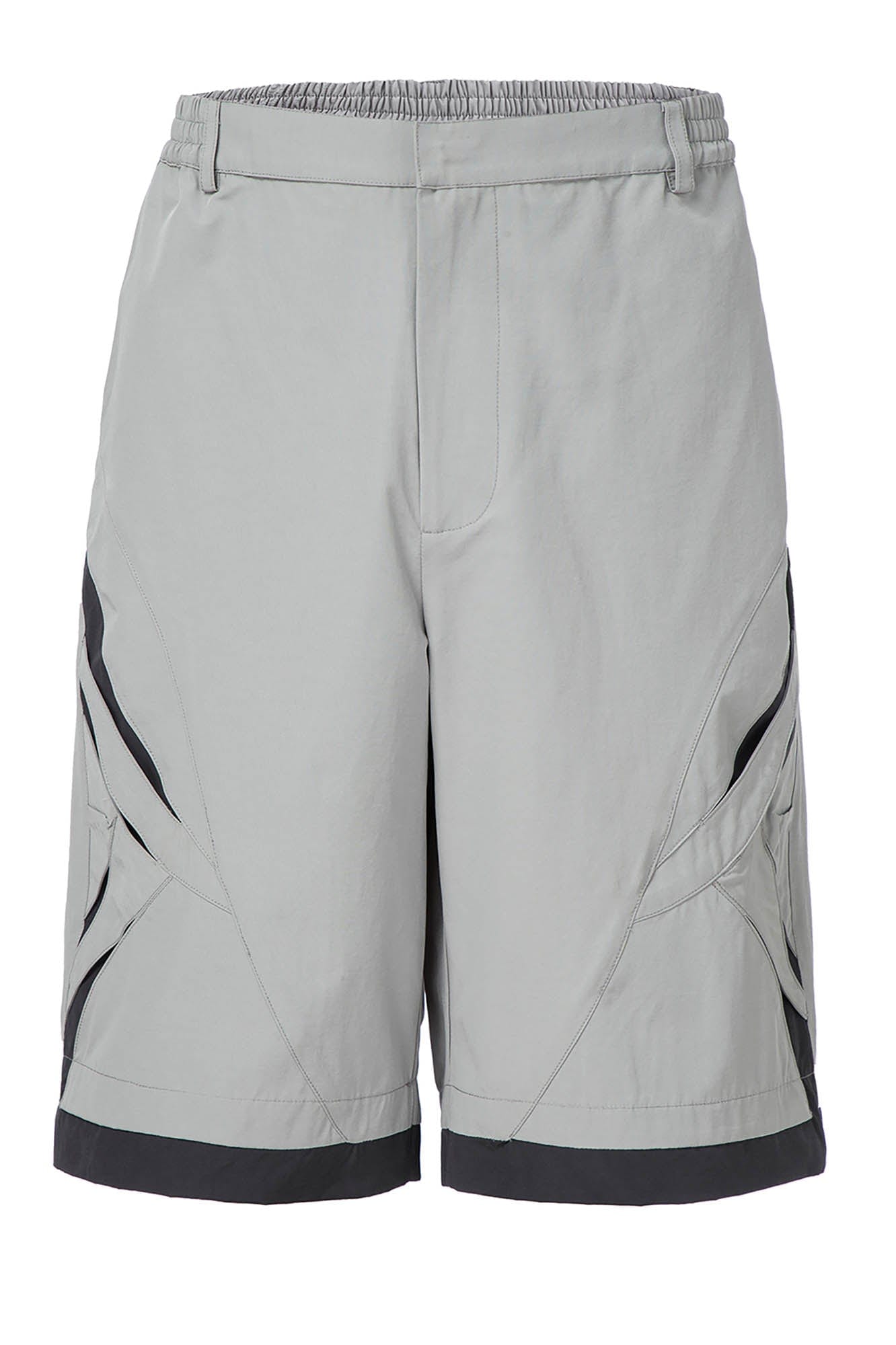 F2CE Contrast Panel Cut-Out Knee Shorts-Shorts-S-Free Shipping Leatheretro