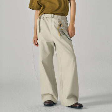 GONGHE REPUB Arc Spliced Strap Belt Pants-Pants-XS-White-Free Shipping Leatheretro