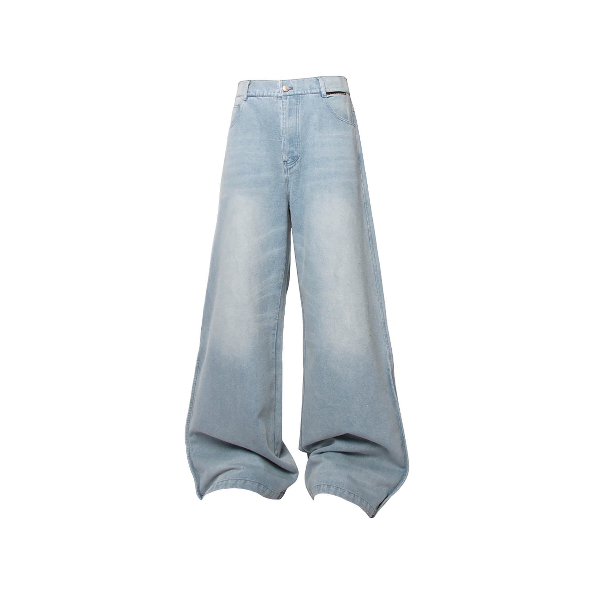 RELABEL Washed Puddled Wide-Leg Jeans-Jeans-XL-Free Shipping Leatheretro