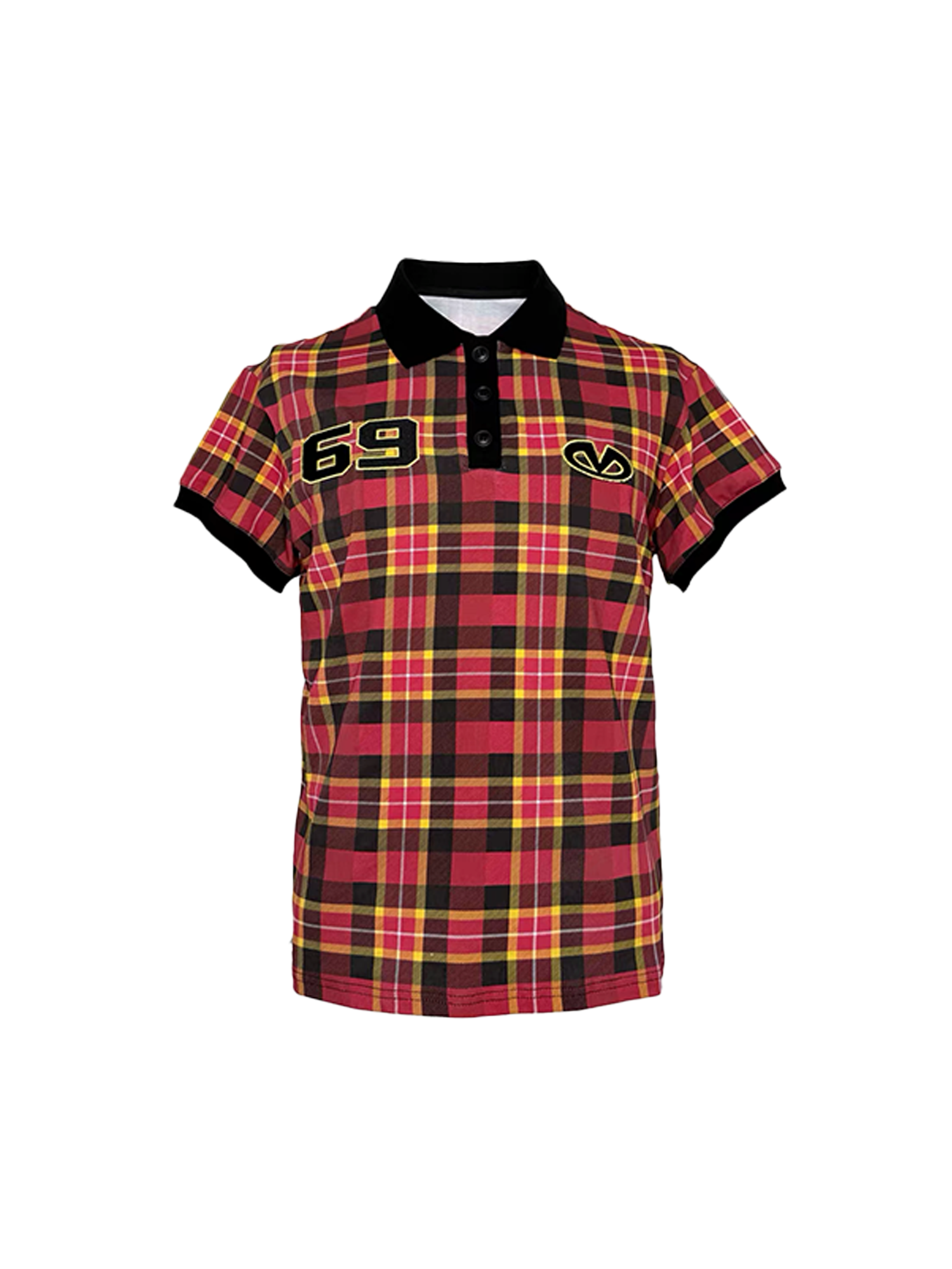 PCCVISION Plaid Glitter Graphic Polo T Shirt-T Shirt-S (Preorder)-Free Shipping Leatheretro