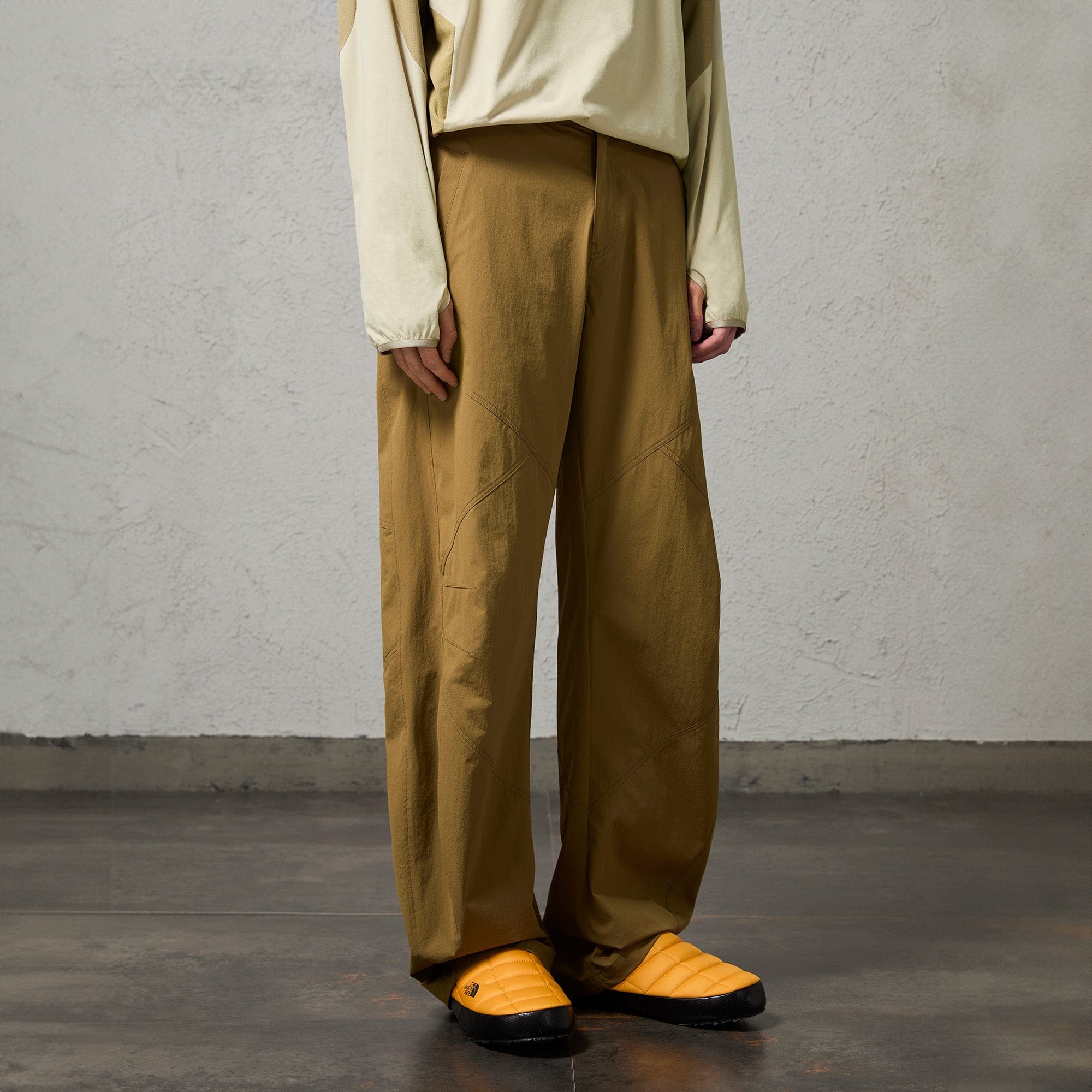 ORGANIC EMOTION Retro Spliced Curved Pants-Pants-S-Gray-Free Shipping Leatheretro