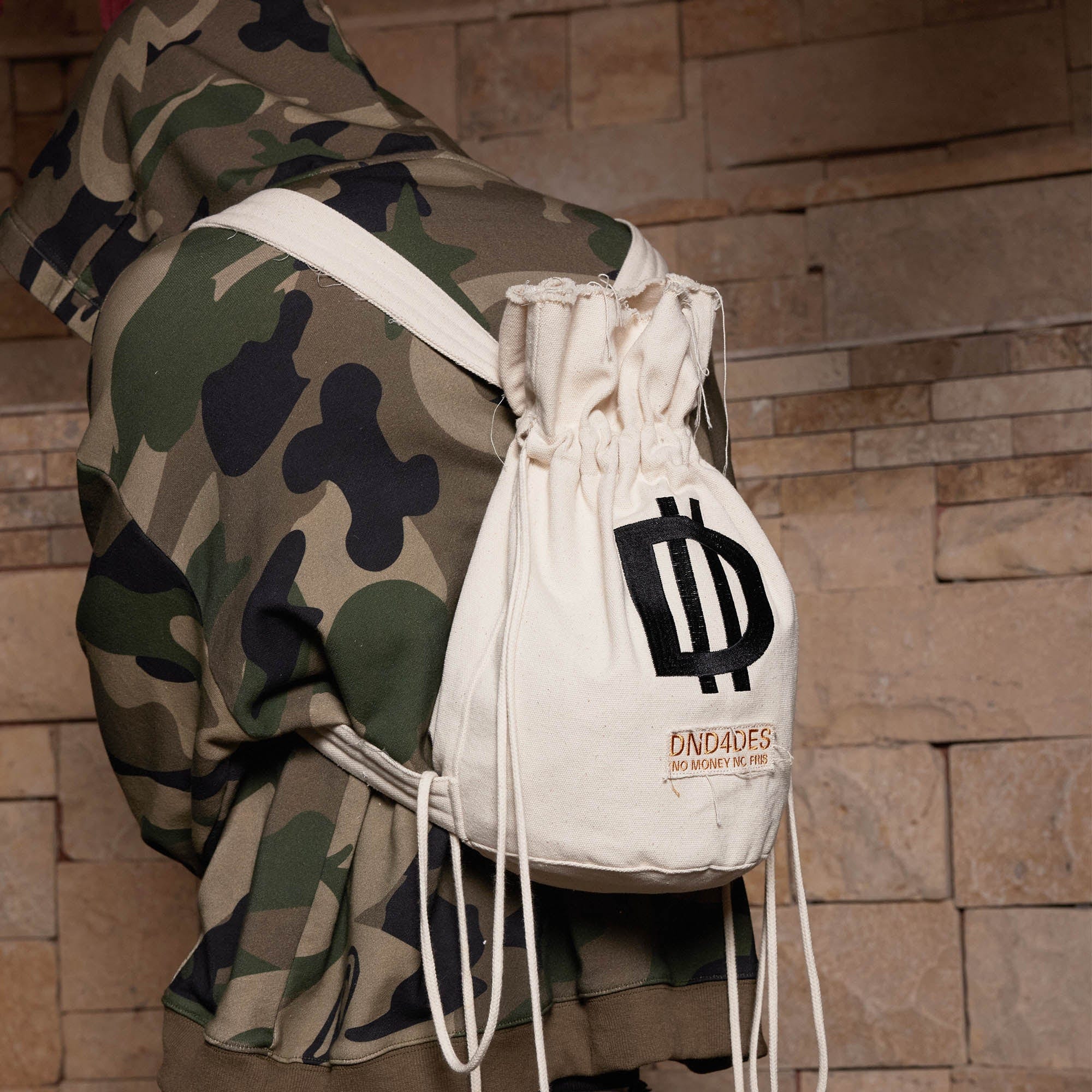 DND4DES LOGO Drawstring Bucket Backpack-Bag-One Size-Free Shipping Leatheretro