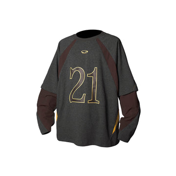 RELABEL No.21 Spliced Layered Long-Sleeve Tee-L/S Tee-XS-Free Shipping Leatheretro