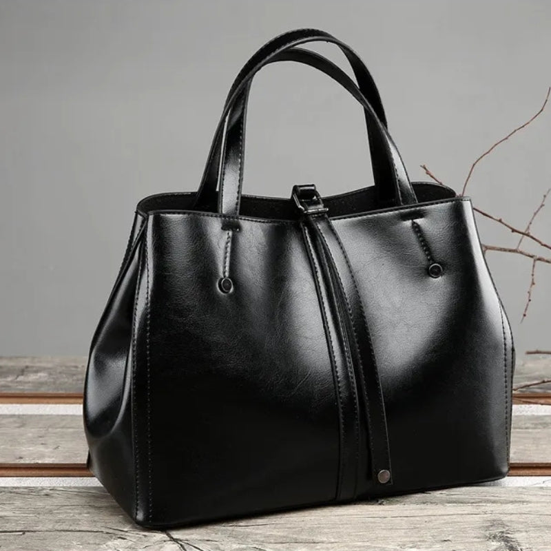 Luxury Retro Women's Hand-carrying Bag - Modern Leather Style Handbag-Handbags-Black Single Piece-Free Shipping Leatheretro