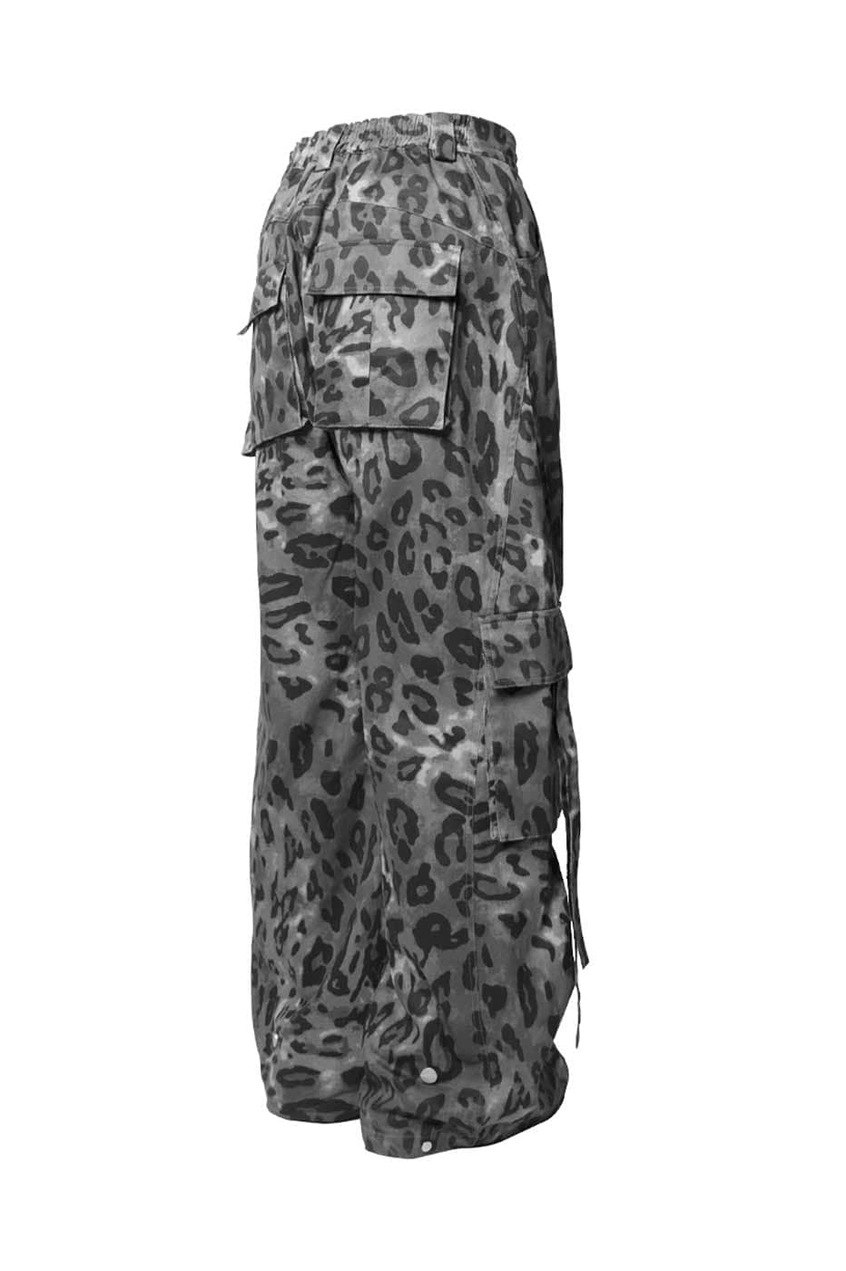 RELABEL Leopard Multi-Pocket Ribbon Cargo Pants-Pants-S-Free Shipping Leatheretro