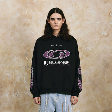 OVDY Unloose Graphics Hoodie-Hoodie-S-Black-Free Shipping Leatheretro