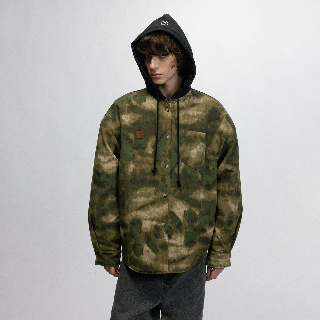 OVDY Tie-Dye Camo Hooded Puffer Jacket-Jacket-S-Free Shipping Leatheretro