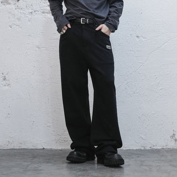 UNDERWATER Devil Embroidery Straight-Leg Pants-Pants-S-Free Shipping Leatheretro