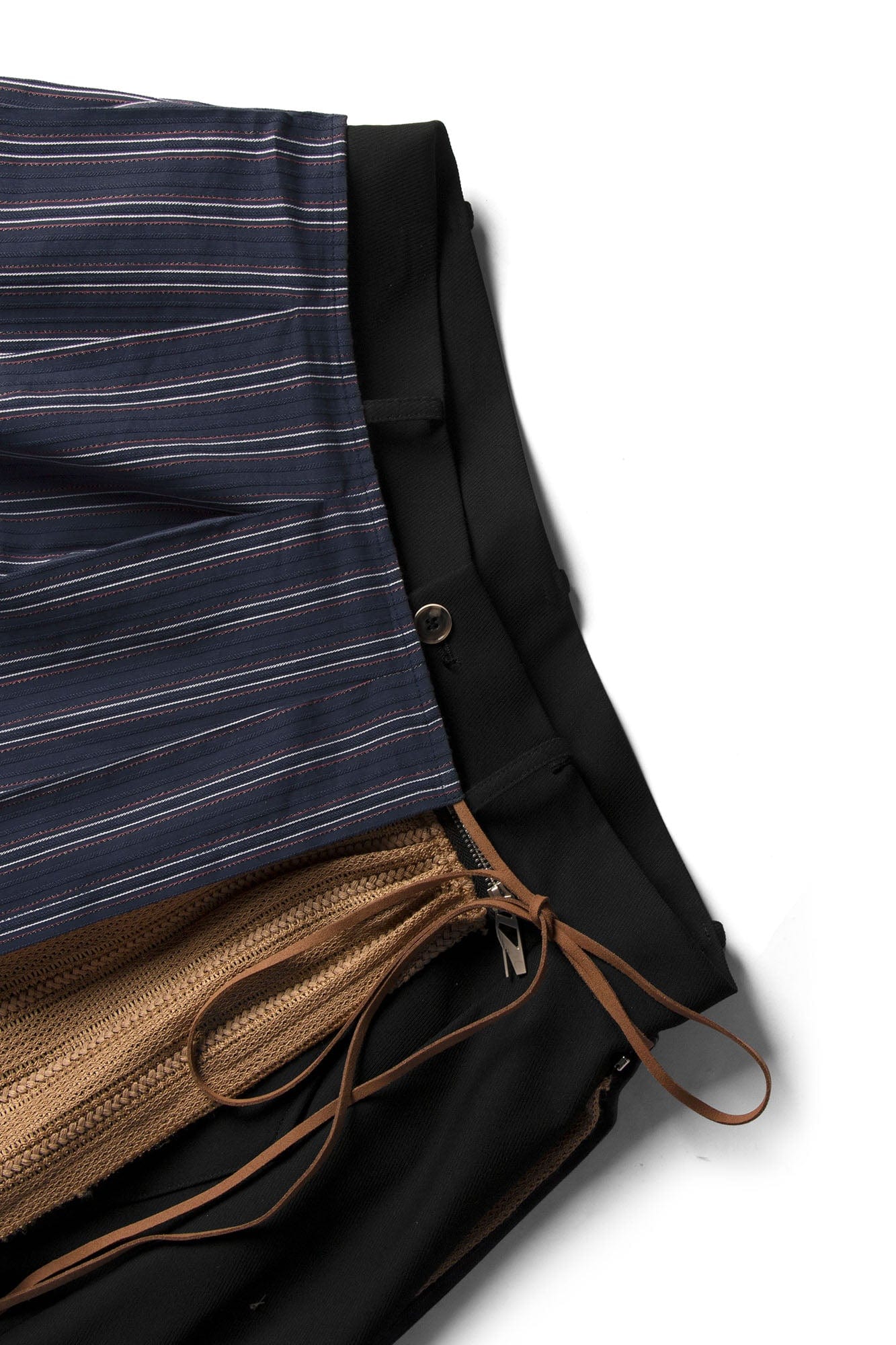 RELABEL Layered Striped Apron Wide-Leg Pants-Pants-XS-Free Shipping Leatheretro