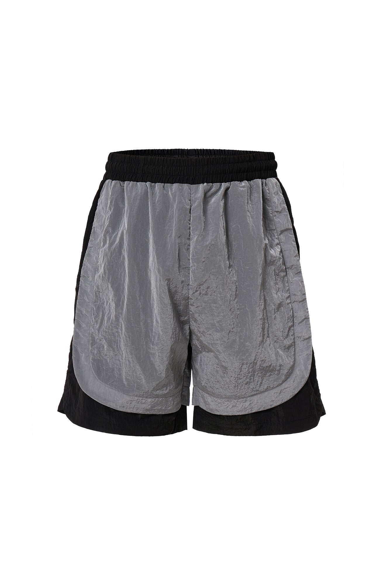 F2CE Metallic Nylon Panel Shorts-Shorts-S-Free Shipping Leatheretro