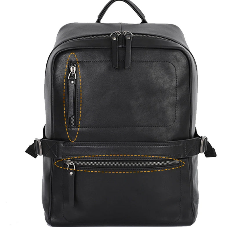 Men’s Business Commute Backpack – Modern Travel Tech Device Bag-Backpacks-Black-Free Shipping Leatheretro
