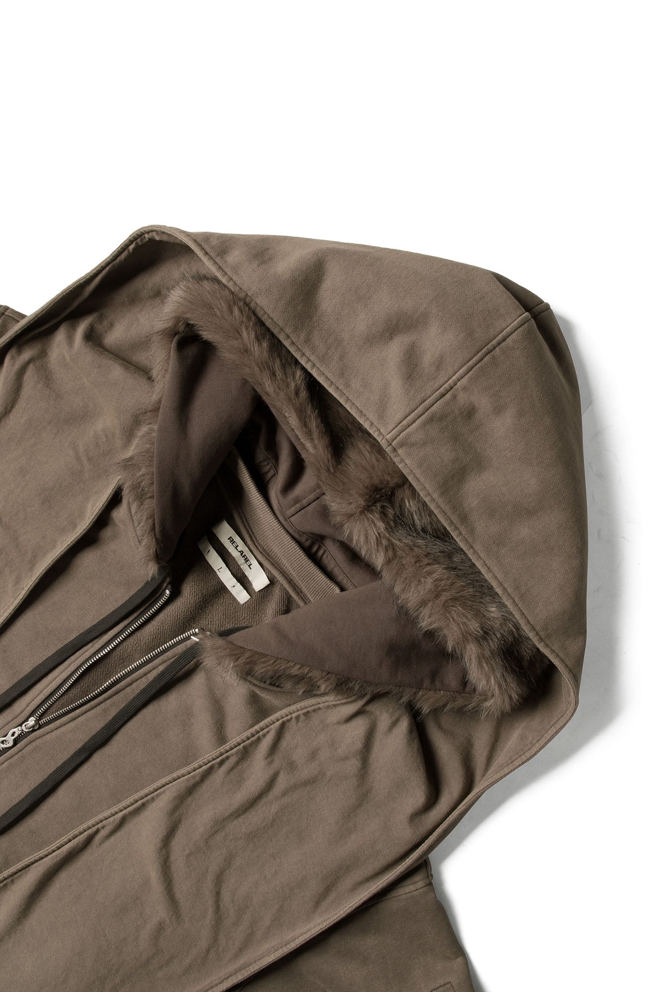 RELABEL Detachable Faux Fur Hood Jacket Brown-Jacket-XS (Preorder)-Free Shipping Leatheretro