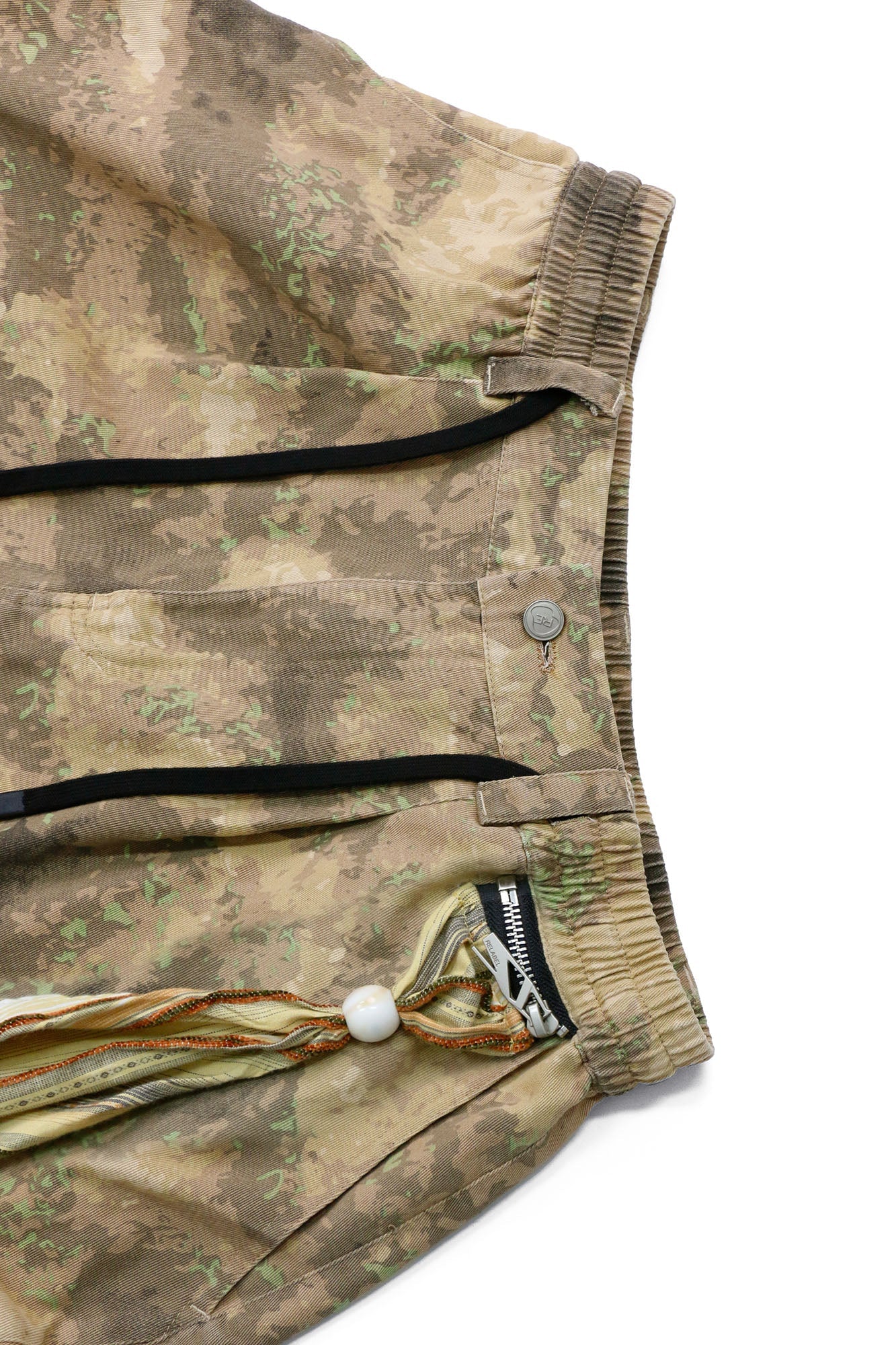 RELABEL Detachable Scarf Camo Leopard Panel Oversized Shorts-Shorts-XS-Free Shipping Leatheretro
