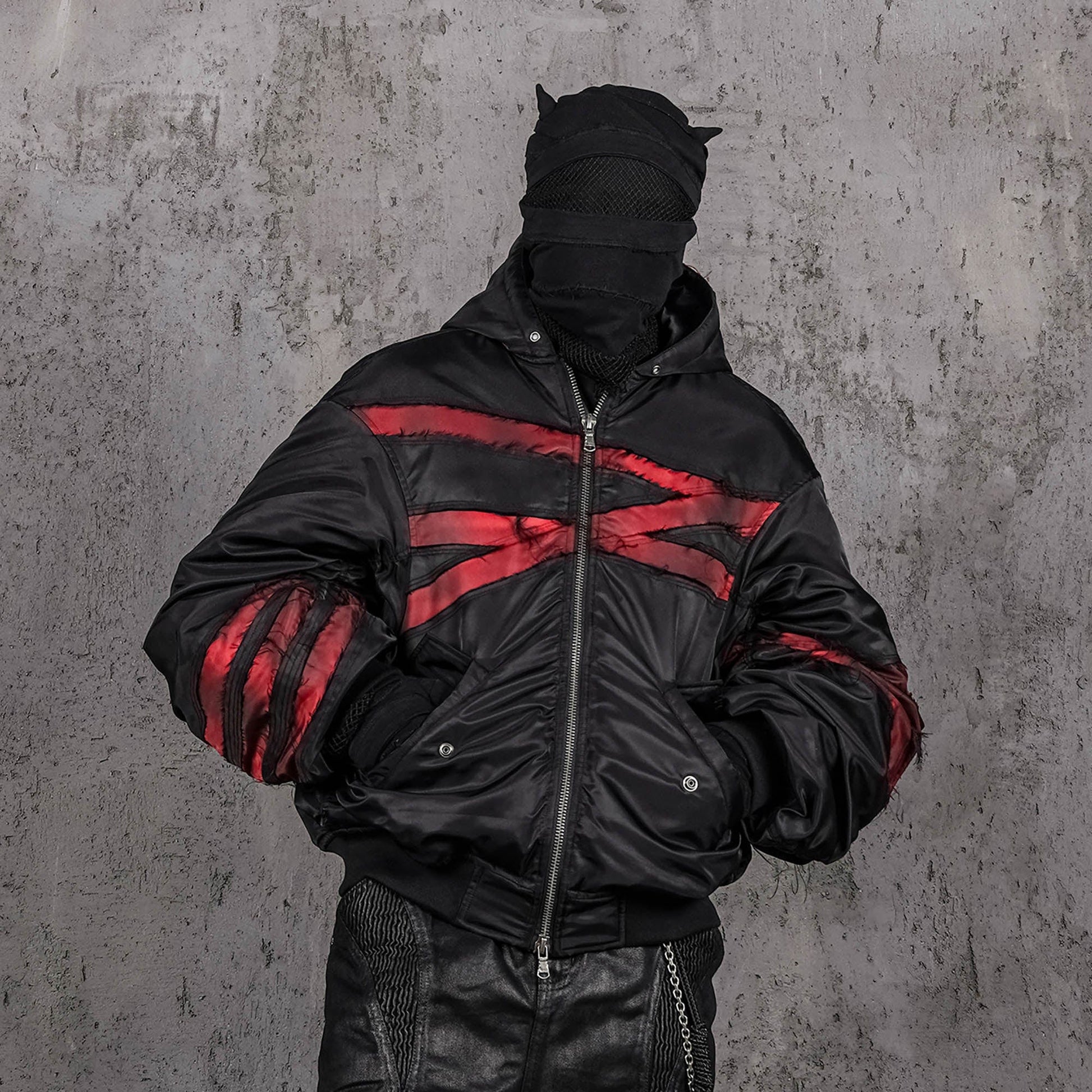 UNDERWATER Distressed Bondage MA-1 Jacket Red-Jacket-S-Free Shipping Leatheretro