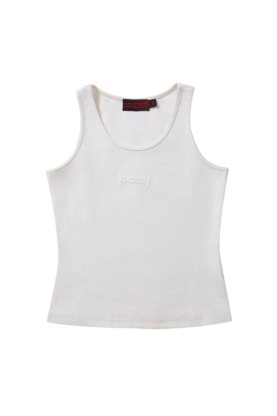 FACEONLAB Essential LOGO Ribbed Tank Top-Tank Top-S-White-Free Shipping Leatheretro