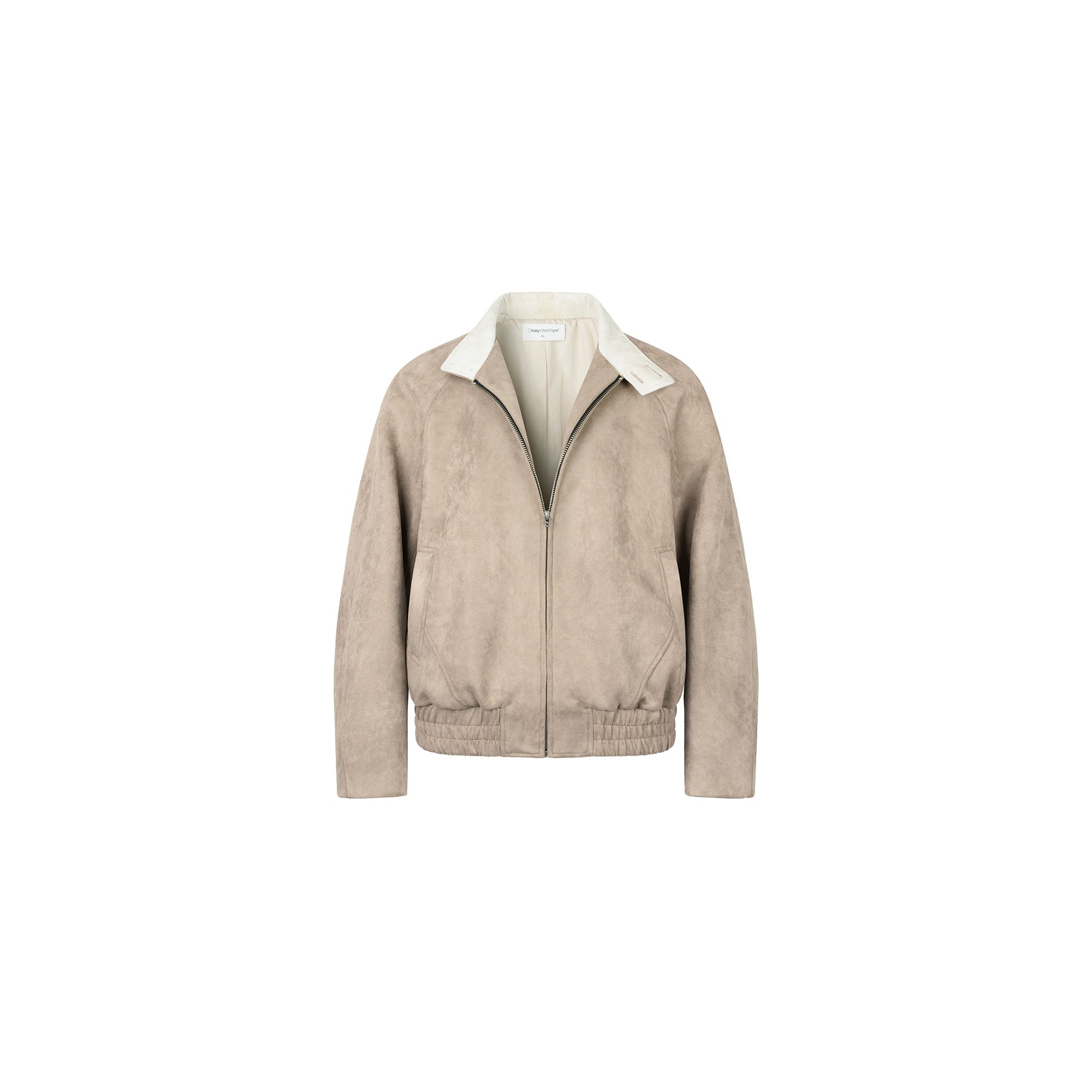 OKAYTHXBYE Contrast Collar Suede Jacket-Jacket-S-Beige-Free Shipping Leatheretro