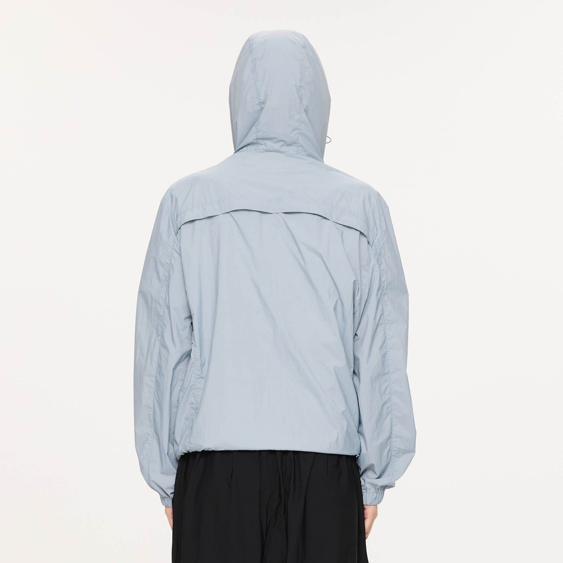 KREATE Asymmetrical Zip Mesh-Paneled UV Protection Hooded Jacket-Jacket-S-Light Gray-Free Shipping Leatheretro