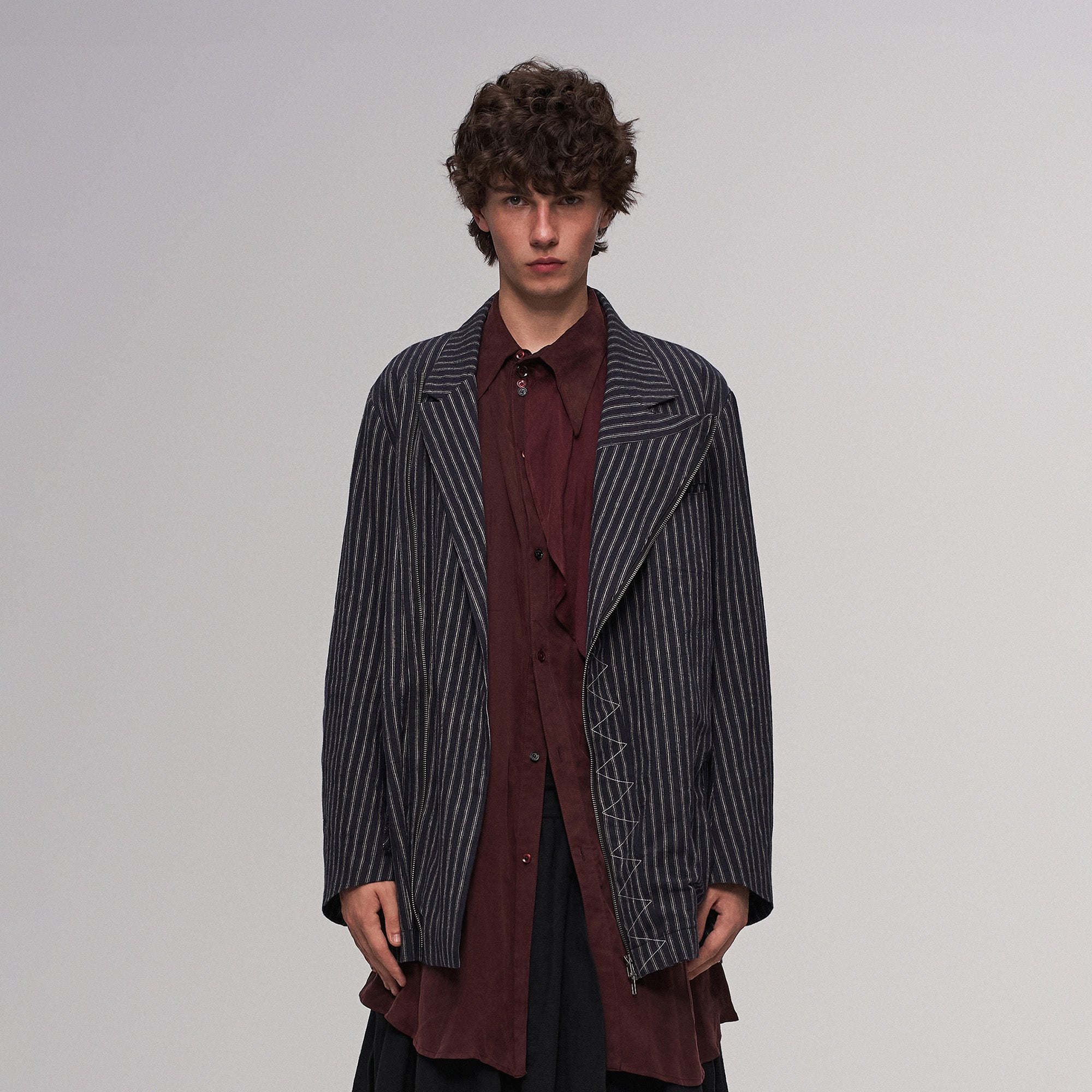 ILNya Nieternite Nifutur Deconstructed Stripe Panel Layered Jacket-Jacket-S (0)-Free Shipping Leatheretro