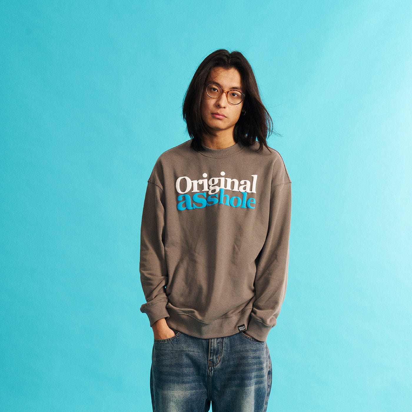 WCC Original Asshole Crewneck-Hoodie-M-Grey-Free Shipping Leatheretro