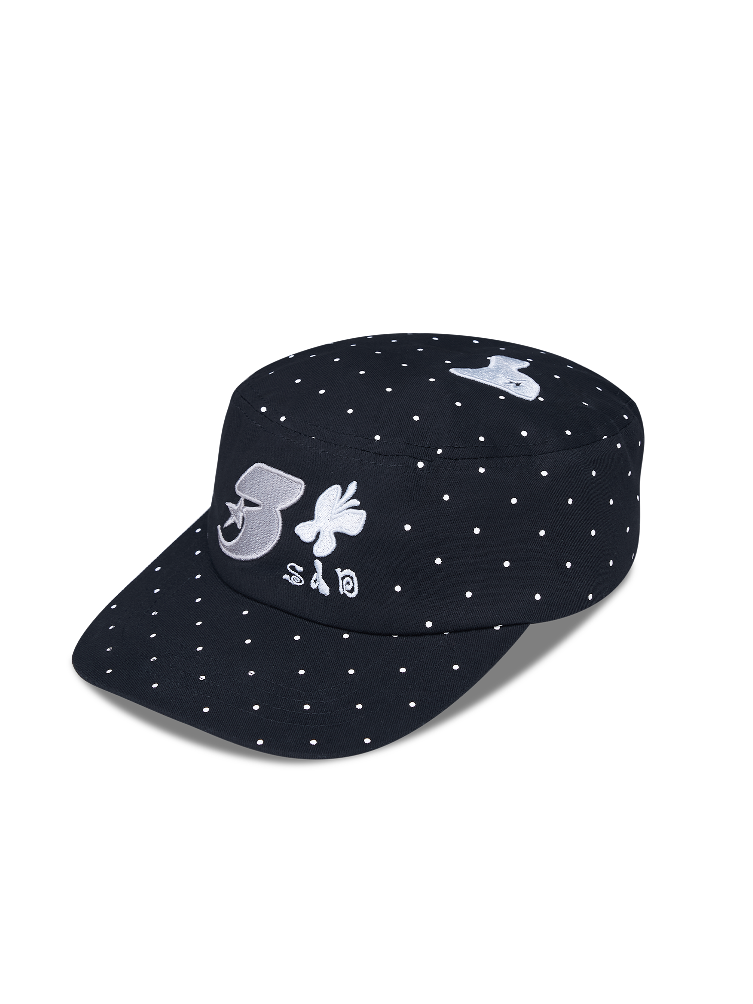 SANB Polka Dot Embroidered Pillbox Hat-Hat, Cap, Beanie-One Size-Free Shipping Leatheretro