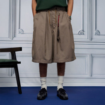 UNLIMITED MOTE Pleated Wide-Leg Drawstring Shorts Houndstooth-Shorts-S-Free Shipping Leatheretro