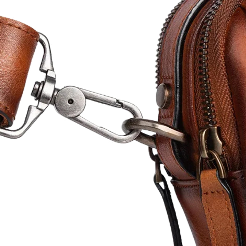 Cowhide Retro Casual Men's Messenger Bag - Vintage Crossbody Leather Handbag-Messenger Bag-Black-Free Shipping Leatheretro