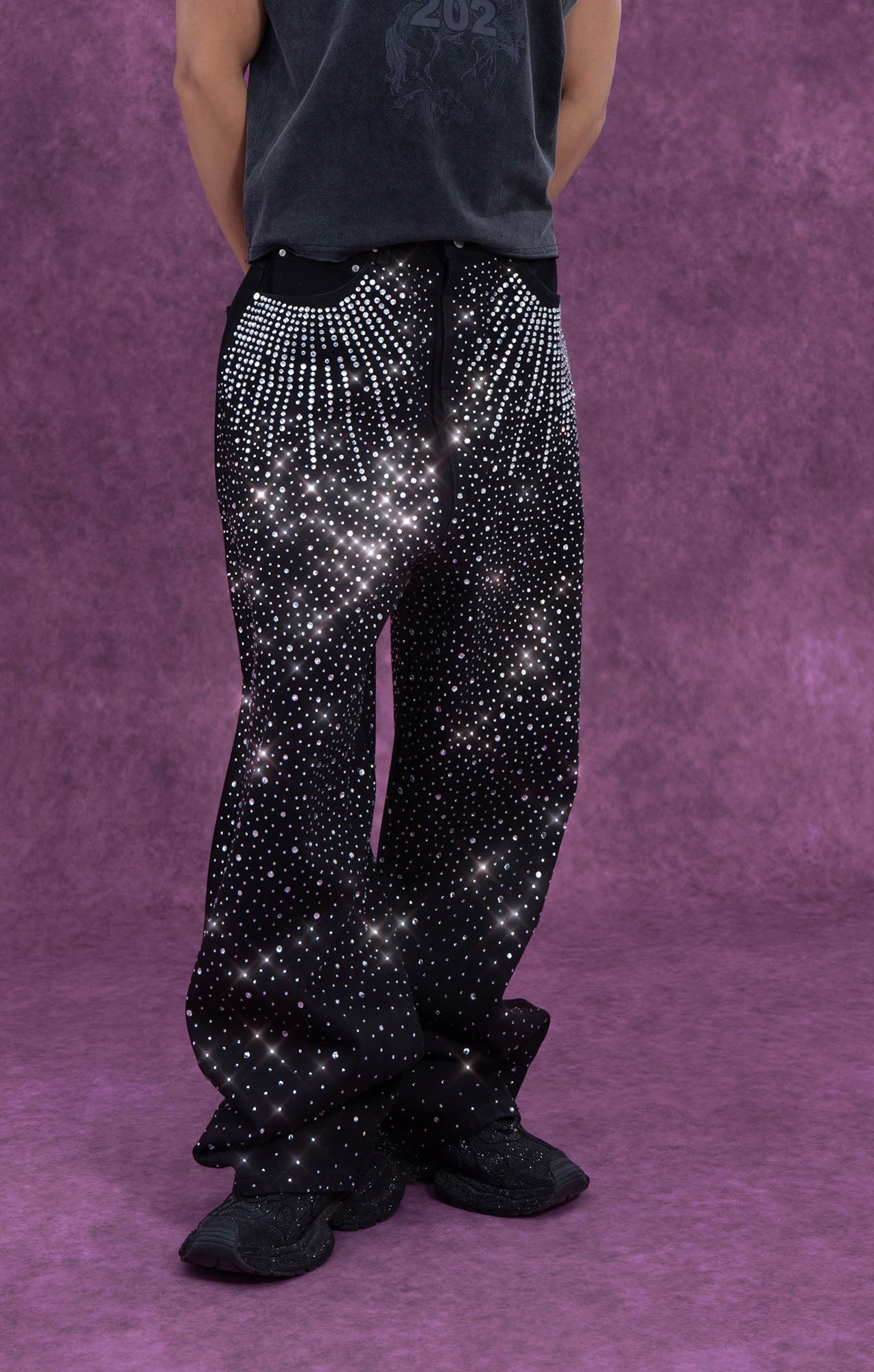 CLP Starlight Diamond Wide-Leg Jeans-Jeans-S-Free Shipping Leatheretro