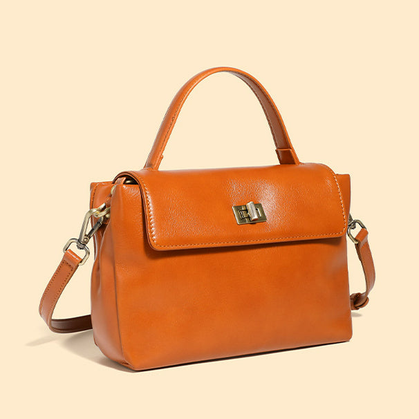 Leather Handbag Fashion Crossbody Bags-Handbags-Brown-Free Shipping Leatheretro