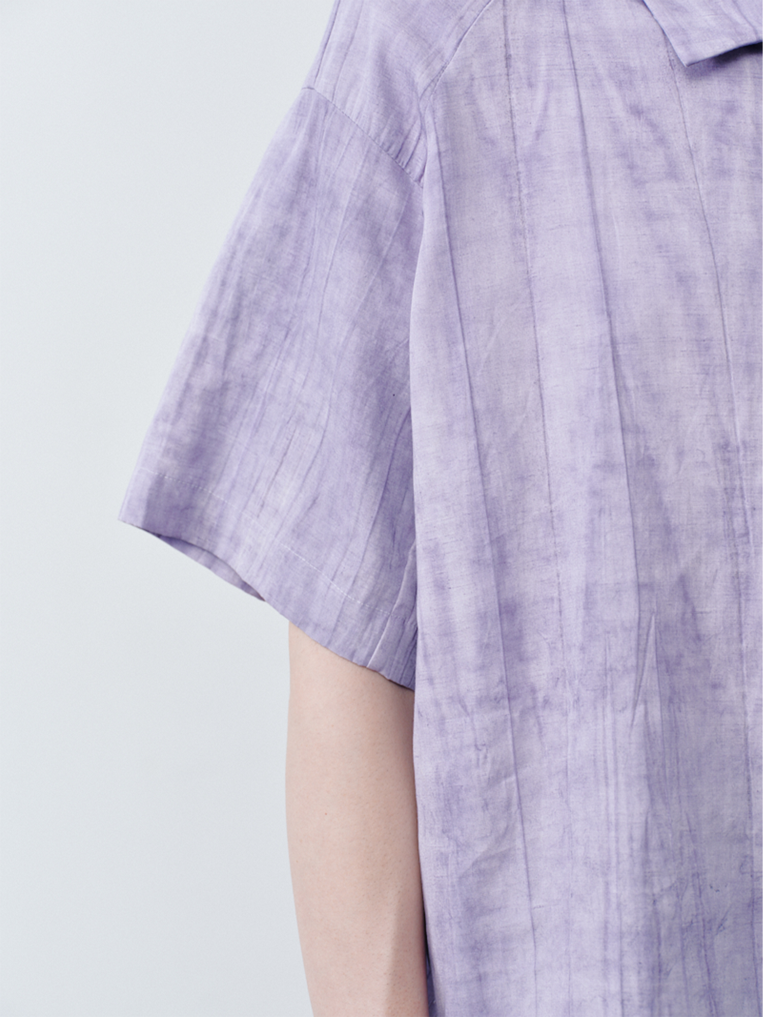 GRAINMUSTARD Crinkled Linen-Cotton Half Shirt-Half shirt-XS-Free Shipping Leatheretro