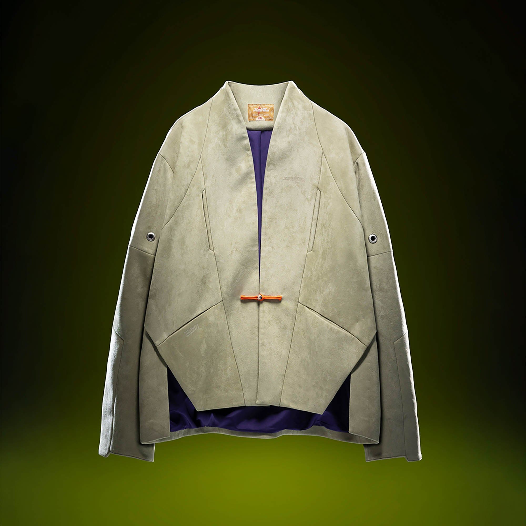 XIPHEVIL Deconstructed Utility Faux Suede Daoist Robe Sand-L/S Tee-XS-Free Shipping Leatheretro