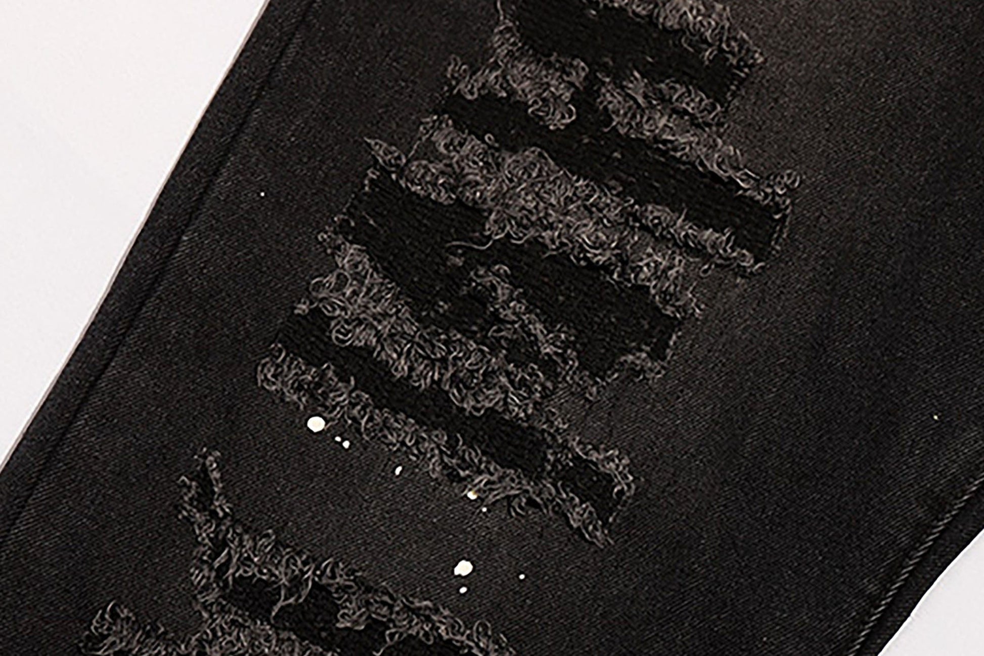 BLACK8MOB Ripped Splatter Straight-Leg Jeans-Jeans-S-Black-Free Shipping Leatheretro