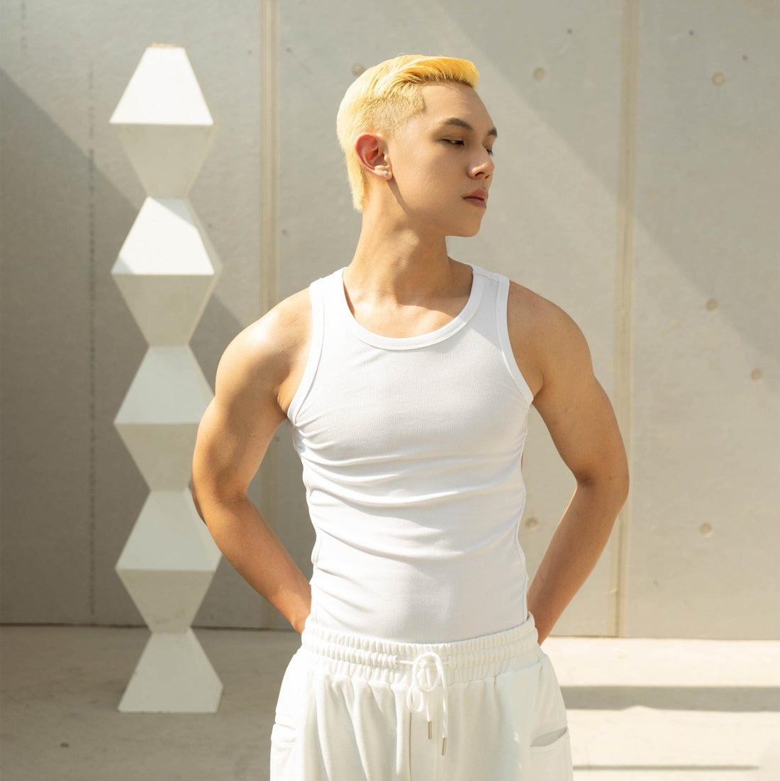 CLP Slim Hollowed Tank Top White-Tank Top-XXS-White-Free Shipping Leatheretro